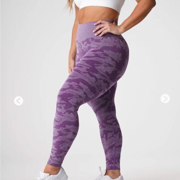 NVGTN Violet Camo Seamless Leggings Size M NWT - Picture 1 of 4